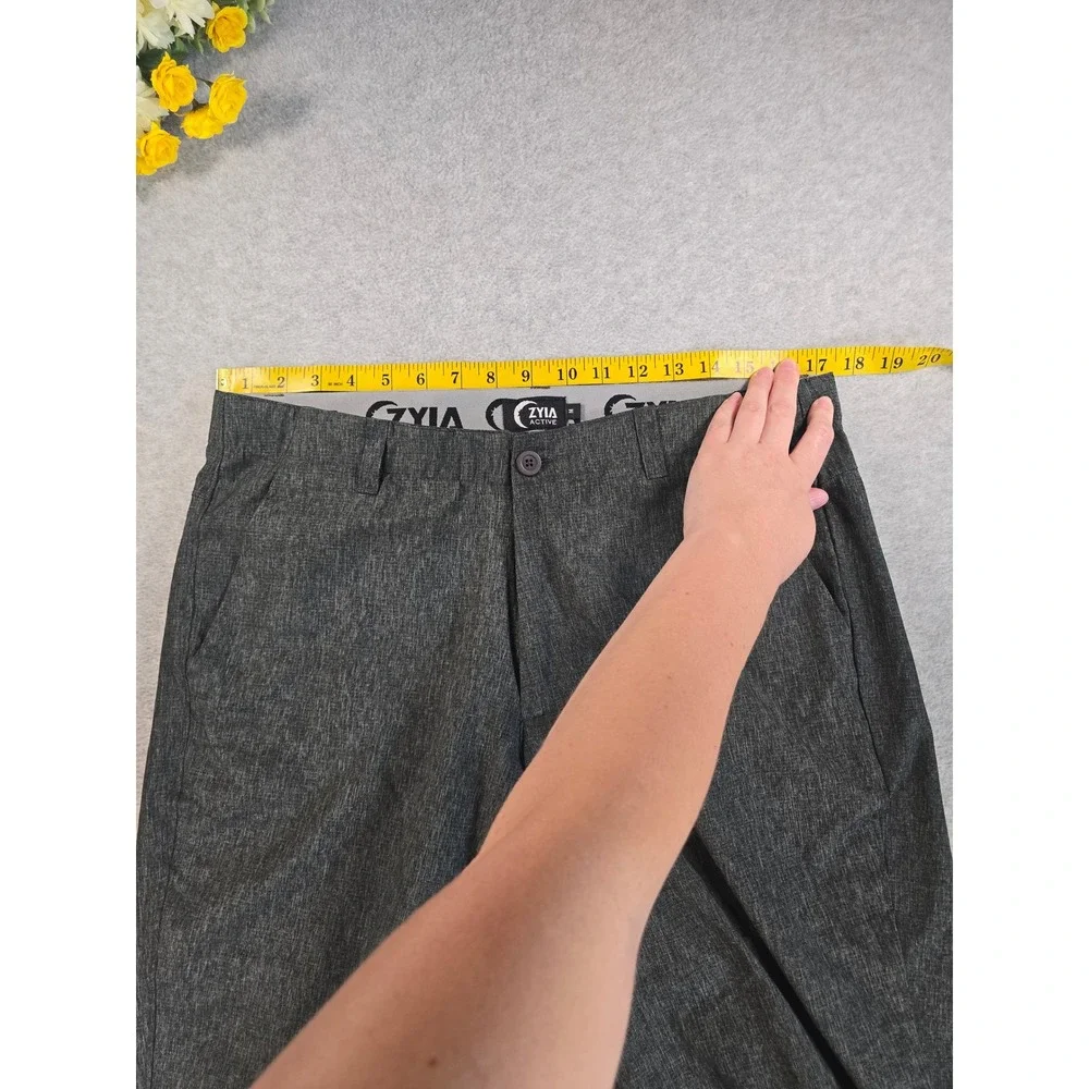 Zyia Active Performance Pants Mens M Gray Golf Commuter Hiking Trousers 34x30